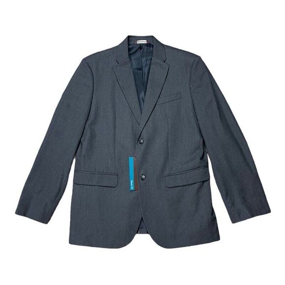 Perry Ellis Mens Two Button Suit Jacket Charcoal Lined Classic Fit Notch 42R New - Picture 1 of 11